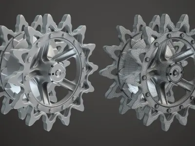 Tank Wheels High-poly Vol 1 3D model