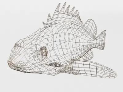 Bottom Fish Low-poly 3D model