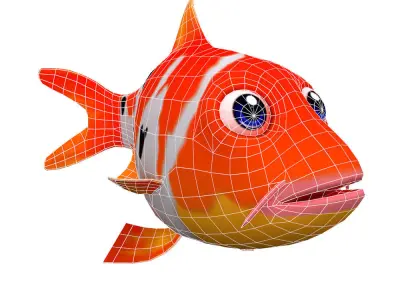 Koi fish animated Low-poly 3D model