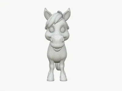 High-Quality Stylized Cartoon Foal 3D model
