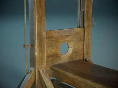Guillotine PBR Low-poly 3D model
