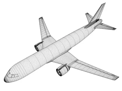 plane 3D model passenger airplane 3D model