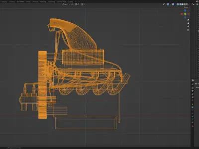 Top Fuel dragster V8 engine Low-poly 3D model