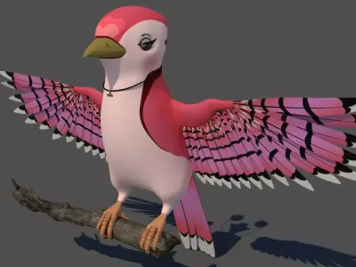 Bird Rigged Female 3D model