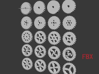 gears 3d model set of 3D model