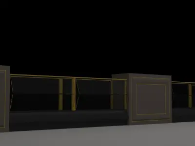 Kiosk Stand Low-poly 3D model