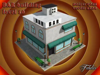 BAR level Low-poly 3D model