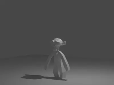 Suzane blender monkey with body Low-poly 3D model