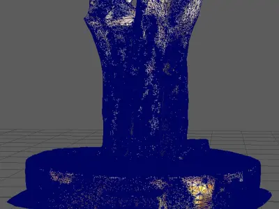 Old Tree Trunk of Pipal tree 3D model