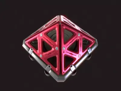 Cyberpunk Door mine Low-poly 3D model