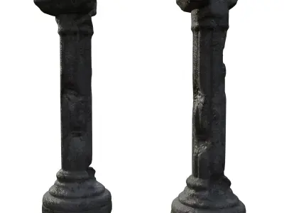 Broken Pillar-Mid Poly-3d model Free 3D model