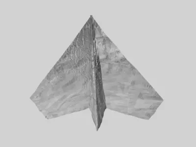 Crumpled Paper Plane Free low-poly 3D model