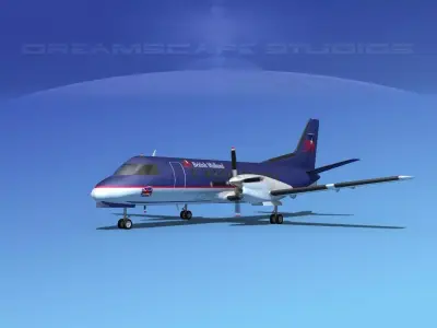 SAAB 340 British Midland 3D model