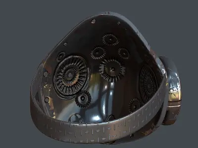 Gas mask helmet 3d model scifi Low-poly Low-poly 3D model 63