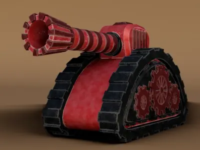Mini Tank Low-poly 3D model