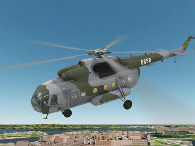 Mi-17 Czech Air Force Animated Low-poly 3D model