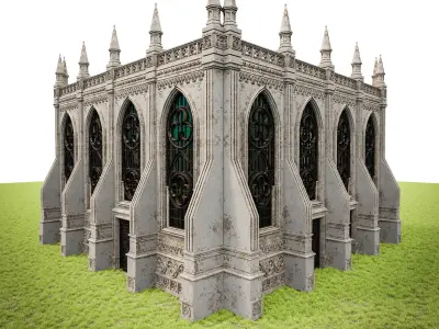GOTHIC CASTLE BUILDING 17 Low-poly 3D model