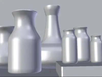 Glassware set of glass decanters on table Free 3D model