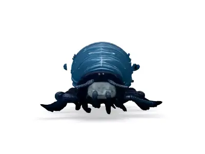 Bioluminescent Alien Worm 3D Model Low-poly 3D model