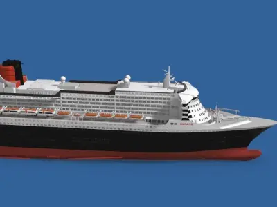 RMS Queen Mary 2 QM2 ocean liner 3D print ready model 3D print model