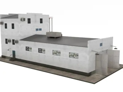 Industrial Building Low-poly 3D model