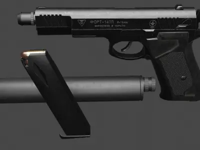 Fort-14 Pistol Low-poly 3D model
