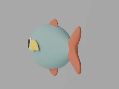 Cartoon Cute Fish 1 3D model