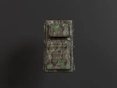 Military Backpack Low-poly 3D model