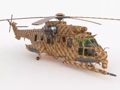 Eurocopter EC 725 Toy Wood 3D model