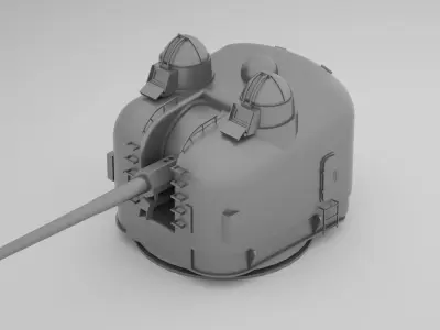 5 inch - 127mm 54 Single Naval Gun Mk42 3D model