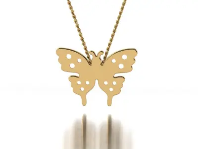 minimalist animal butterfly pendant Free 3D print model