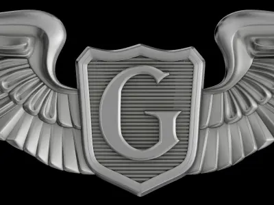 USAAF Glider Pilot Wings Badge 3D model