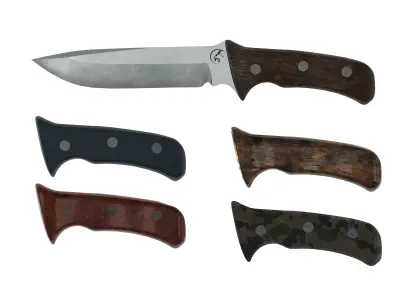 Survival Knife - Model 2 - with 5 Handle Skins Low-poly 3D model