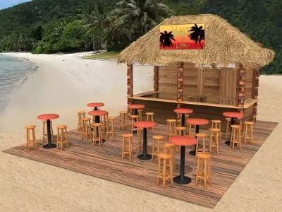 Kiosk on the beach 3D model