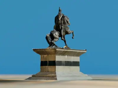 Bust of Skanderbeg in Nena Tereza Square 3D model