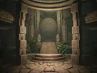 Aztec Temple Interior 24 Assets Low-poly 3D model