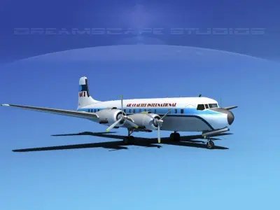 Douglas DC-7B Air Charter Intl 3D model