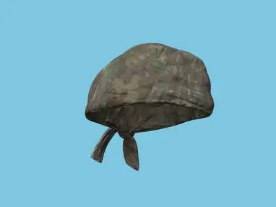 Bandana 02 - Green Camouflage Military - Character Design Low-poly 3D model