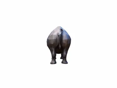 Lone Rhino In The Savanah 3d Model 3D model