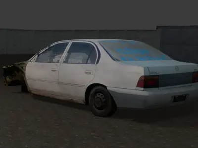 Toyota Corolla Junk Car Free low-poly 3D model