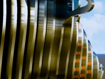 Metalic bull head 3D model