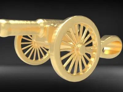  Artillery Cannon Pendant Necklace Charm Jewelry 3D print model