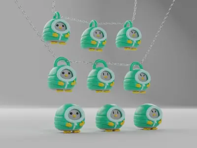 cute keychain Penguin Sandy ready 3D print Free 3D print model
