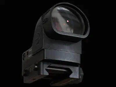 Trijicon SRO and 45 Degree Mount Low-poly 3D model