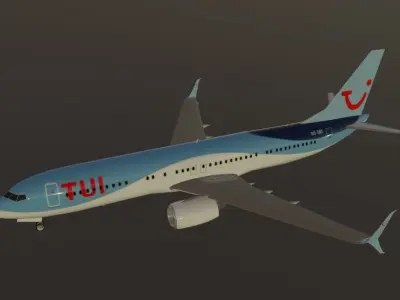 TUI Boeing 737-800 split scimitar low poly 3d model 3D model
