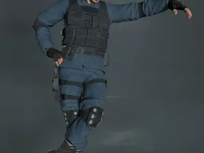 Rigged Soldier 2 3D model