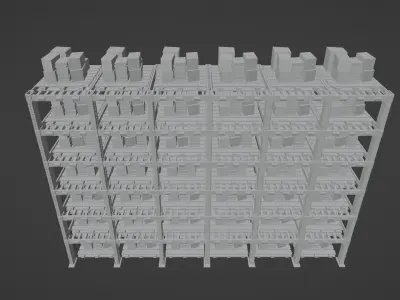Warehouse shelves 3D model
