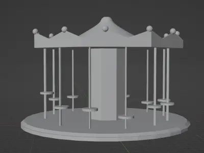 Carosuel for Funfair Free low-poly 3D model