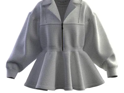 Leather Dress Coat Low-poly 3D model