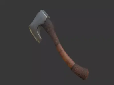 Rune-Engraved Nordic Battle Axe Game-Ready Low-poly 3D model
